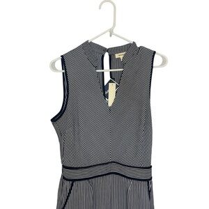 Monteau Black and Blue Striped Jumpsuit size large